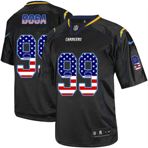 Nike Chargers #99 Joey Bosa Black Men's Stitched NFL Elite USA Flag Fashion Jersey